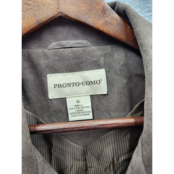 Pronto Uomo Mens XL Brown Suede-Look Jacket - Picture 2 of 3